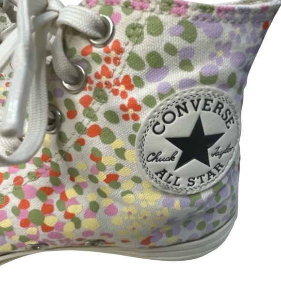 Chuck  Taylor converse HighTops Womens Size 9 Polka Dot Purple/orange/pink/green - Picture 10 of 14